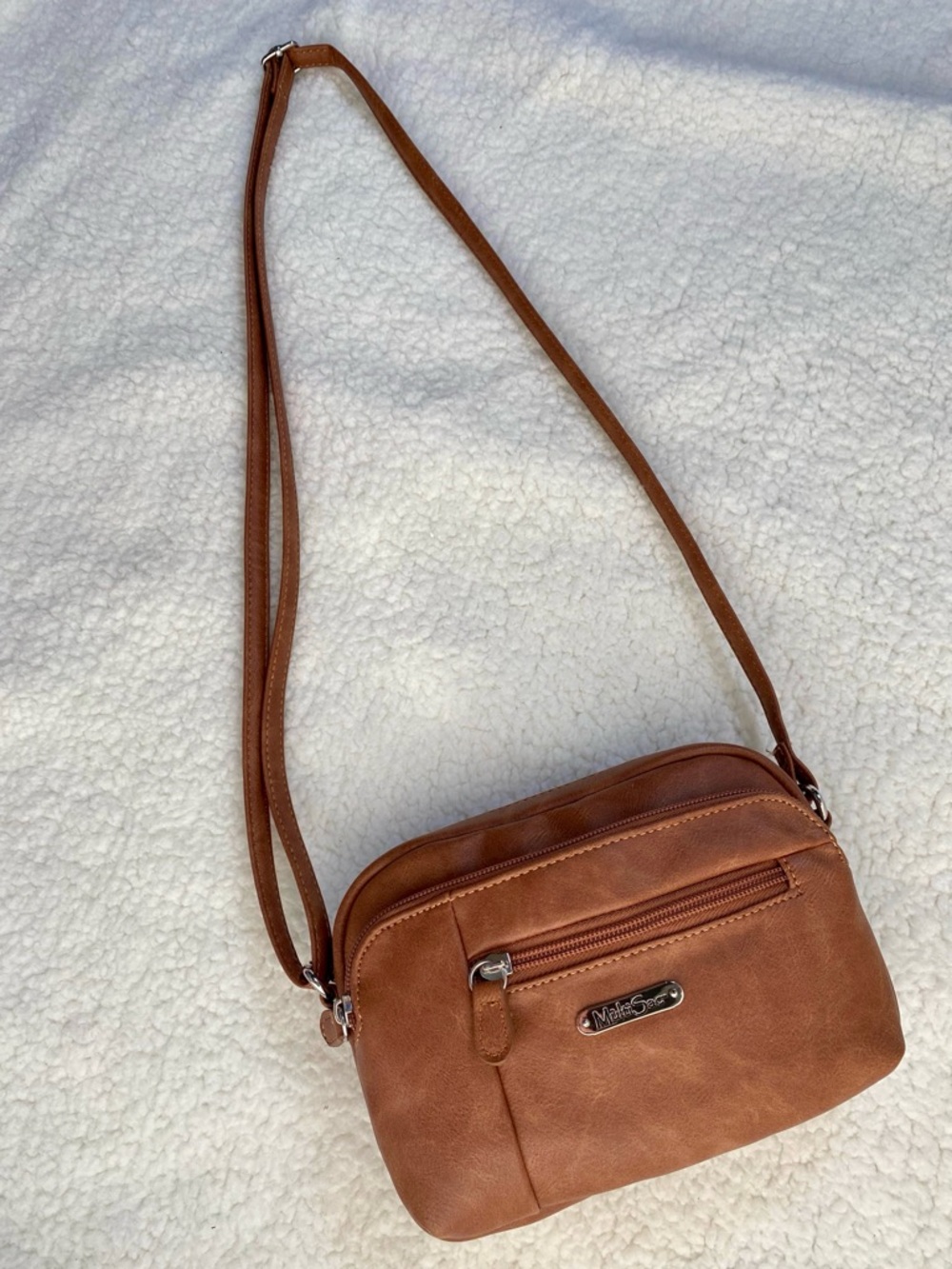 NWOT Vegan Leather MultiSac Mini Dynamic Crossbody Bag in Cognac